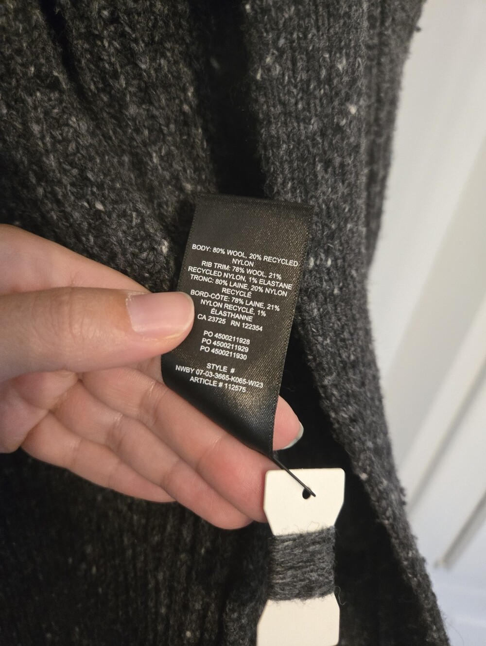 Wilfred Aritzia Oversized Wool Cardigan Dark Gray Knit Size Small Women’s Cozy - Picture 5 of 6